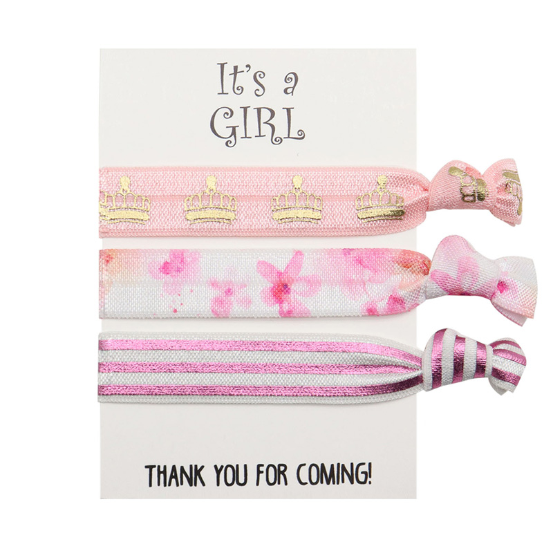 Baby shower celebrate hair ties